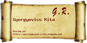 Gyorgyevics Rita névjegykártya